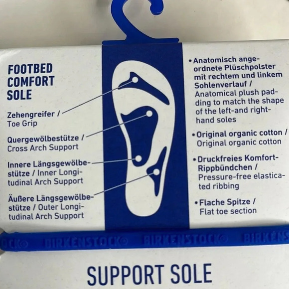 BIRKENSTOCK FOOTBED COMFORT SOLE White COTTON Blend LONG Socks - Picture 8 of 11